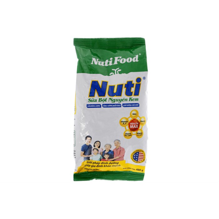 Sữa bột nguyên kem NutiFood bịch 400g