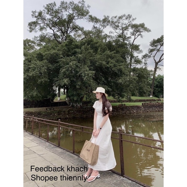 ( Ảnh thật ) V0315 Váy đũi trắng khoét lưng