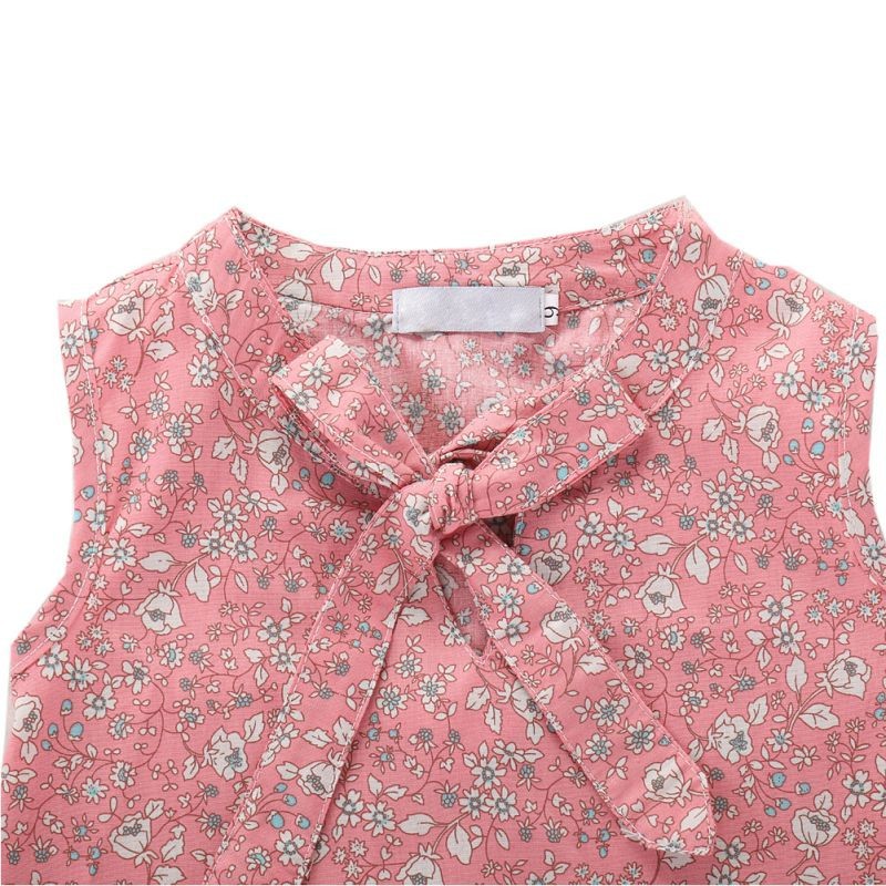 Set Áo Thun Tay Ngắn &amp;Amp; Quần Short In Hoa Cho Bé Gái