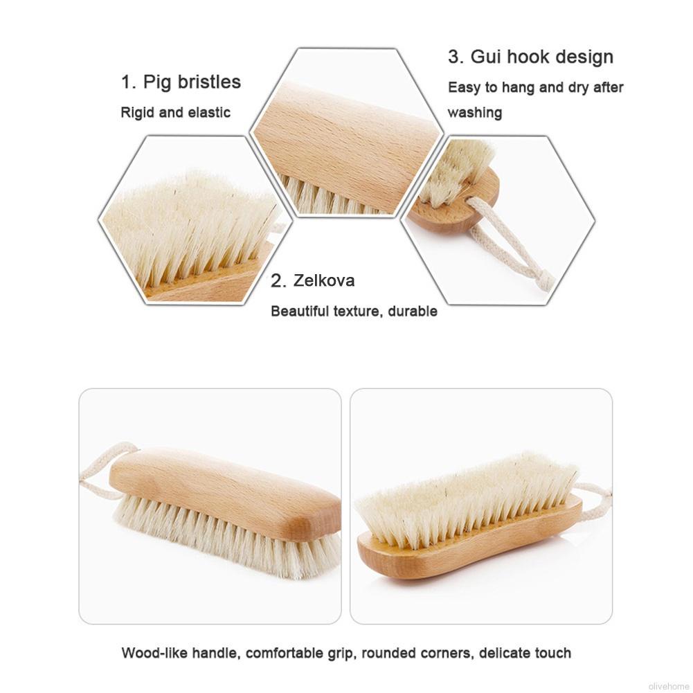 Bàn chải bằng tre dùng rửa rau củ quả đa năng