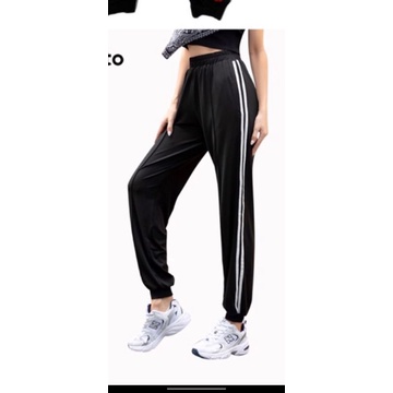 Quần jogger 2 sọc nữ có bo chân freesize dưới 48kg