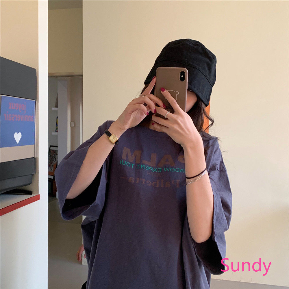 Korean Fashion Women's Short Sleeve Round Neck T-shirt