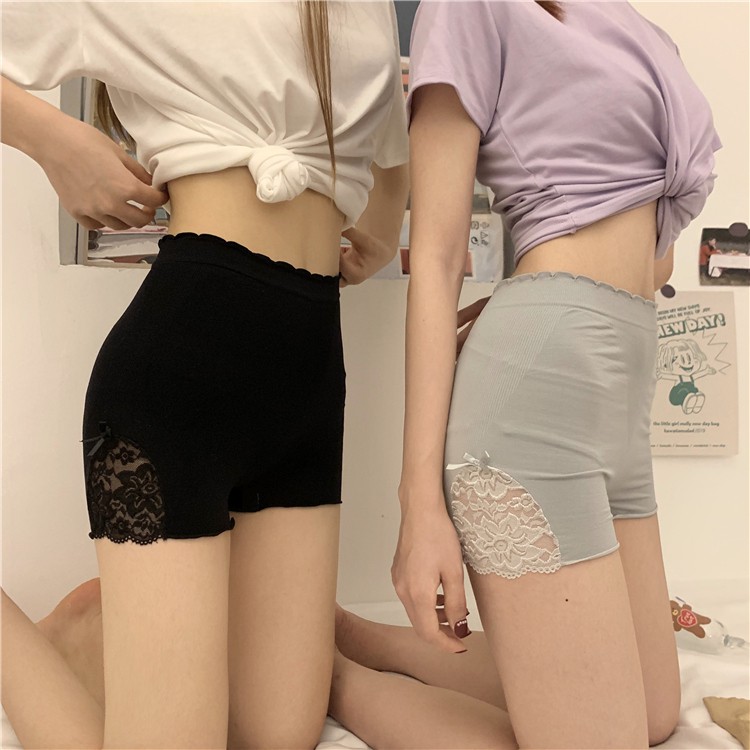 Quần legging bảo hộ 33997 phối ren không bị cuộn lại chống lộ cho nữ