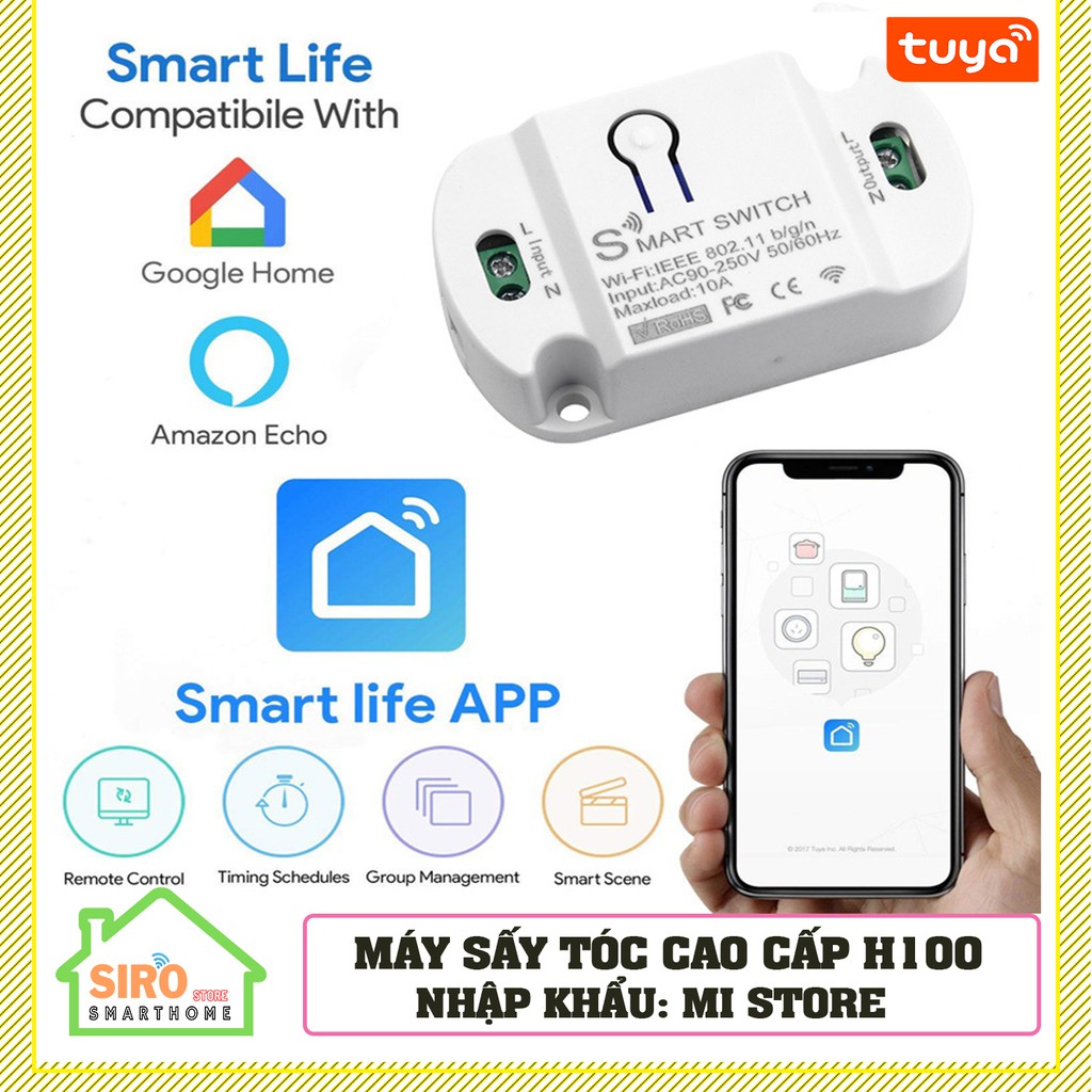 Công Tắc Thông Minh TUYA BASIC WIFI  Tích Hợp Blutooth