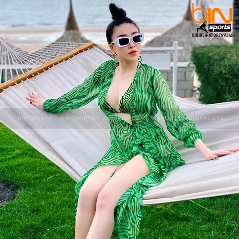 Bikini Nữ 2 Mảnh Khăn Choàng Khoác Ngoài Đồ Bơi Nữ Bin Sports BHV117