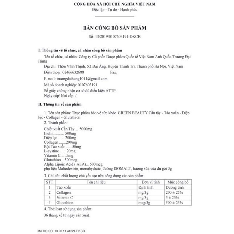 Cần Tây Green Beauty Mẫu mới