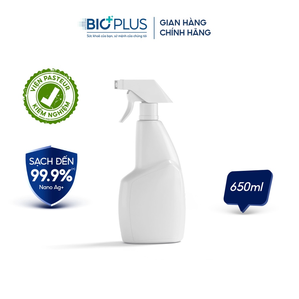 Vỏ Chai Cao Cấp Xịt Khử Khuẩn Nano Bạc Bio Sun 650ml