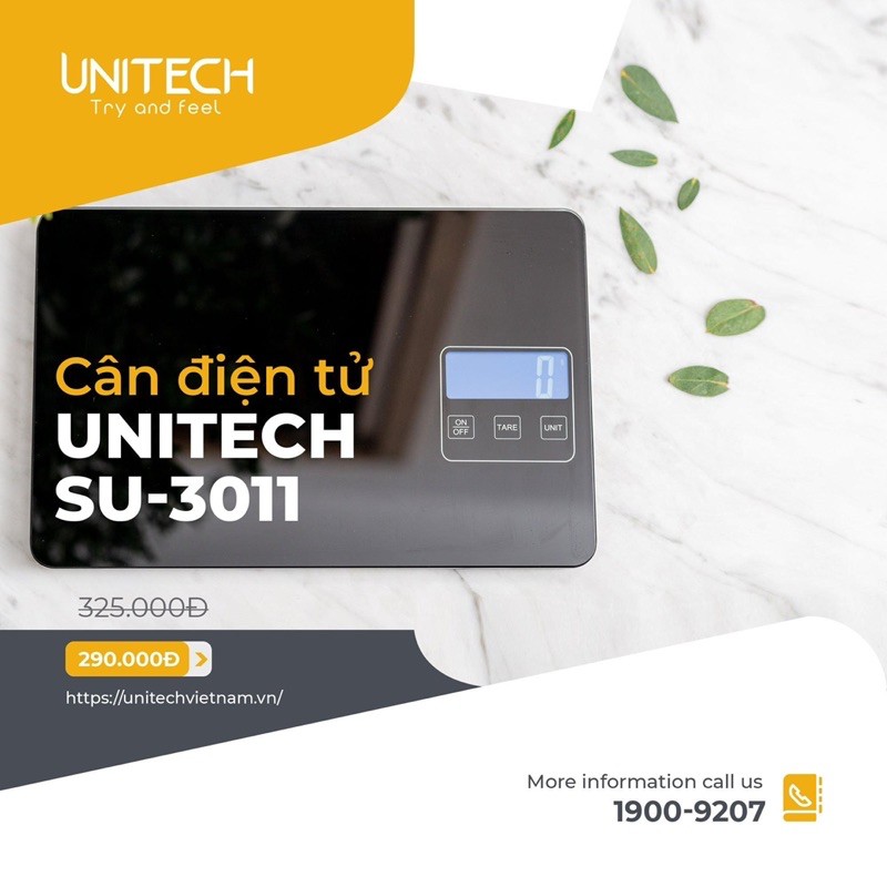 Cân điện tử mặt kính cảm ứng Unitech SU 3011