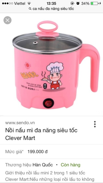 Ca nấu mì nấu canh đa năng