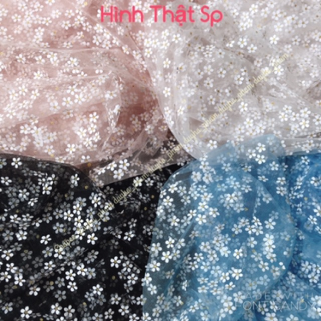 [HOA XINH] VẢI LƯỚI HOA MAI NHUỴ ÁNH KIM