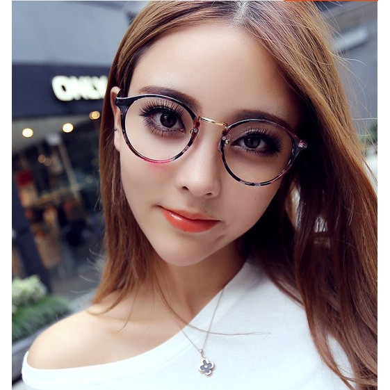 Mắt kính gọng tròn trong suốt phong cách vintage thời trang cho nữ | BigBuy360 - bigbuy360.vn
