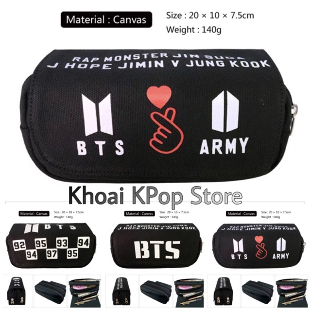 [CÓ SẴN] Bóp viết Hộp bút BTS ARMY năm sinh các thành viên