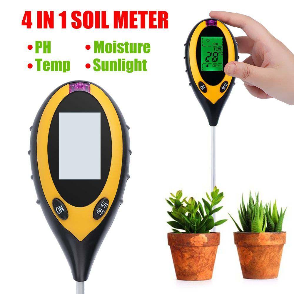 Máy Đo Độ Ẩm / Nhiệt Độ Đất 4 Trong 1 Có Màn Hình LCD