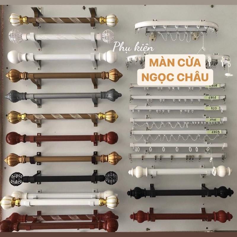 Thanh treo rèm ĐẦY ĐỦ PHỤ KIỆN, ốc vít dễ lắp đặt, Chịu Lực Tốt Độ Bền Cao - MÀN CỬA NGỌC CHÂU
