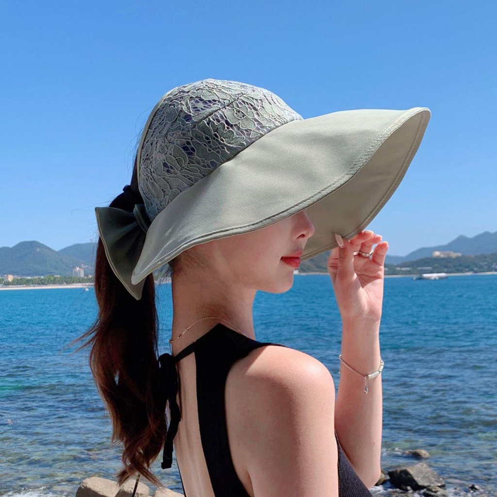 BEAUTY Mũ Rộng Vành Hở Chóp Chống Tia UV Thời Trang Mùa Hè