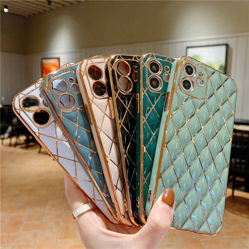 Ốp lưng iphone, Kim cương mạ vàng ,viền vuông giả ip 12,ip11, 11 Pro Max, 12Promax