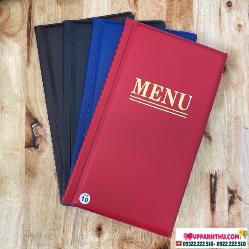 BÌA DA MENU LÁ KT Bìa 14 x 25cm