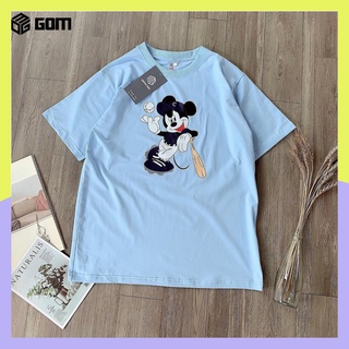 Áo thun ngắn lỡ GOM, áo tici form rộng chuột mickey freesize dưới 65kg