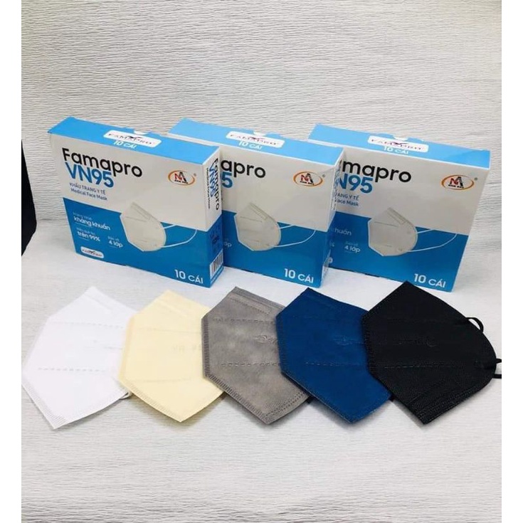 Khẩu trang y tế kháng khuẩn cao cấp 4 lớp VN95 Famapro