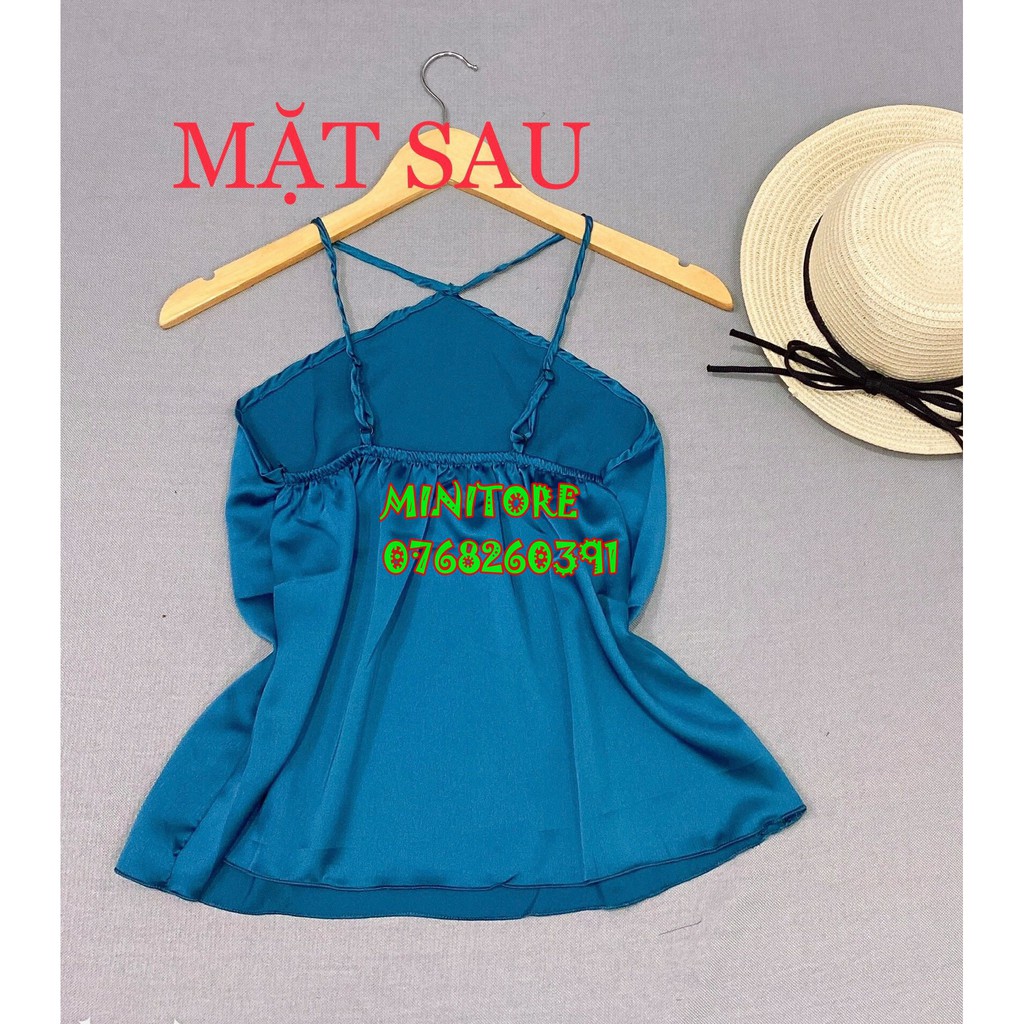[40KG-55KG] ĐỒ NGỦ YẾM SATIN SIÊU SEXY DÂY CHÉO KHÔNG MÚT, VẢI MỀM MỊN RẤT MÁT - HÀNG XƯỞNG NHÀ MAY ĐƯỜNG MAY KỸ