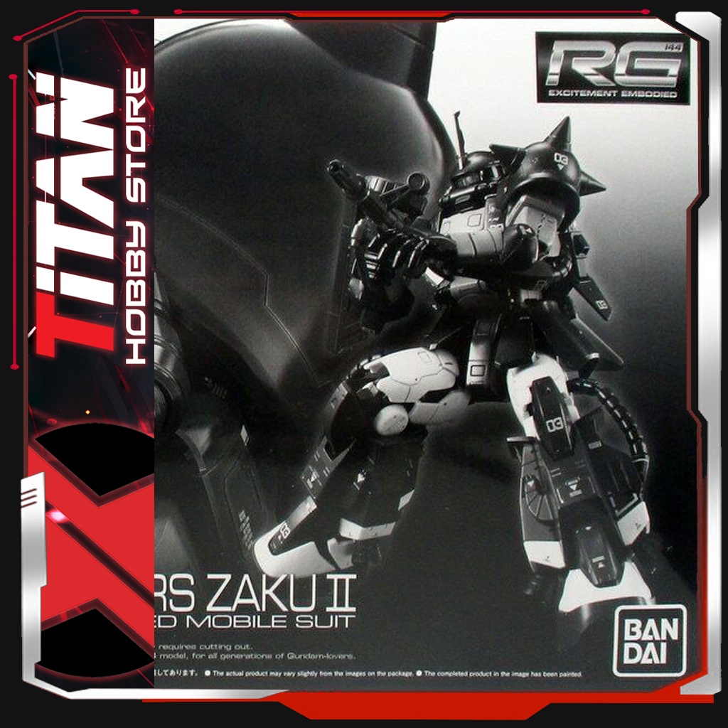 Mô hình lắp ráp Gunpla P-Bandai: RG 1/144 MS-06R-1A Zaku II High Mobility Type(Black Tri-Stars) Gundam Bandai Japan