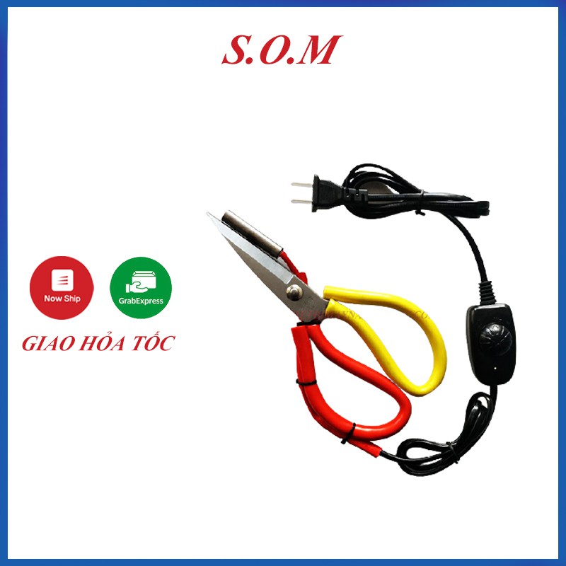 Kéo cắt vải nhiệt không tưa có núm điều khiển đen