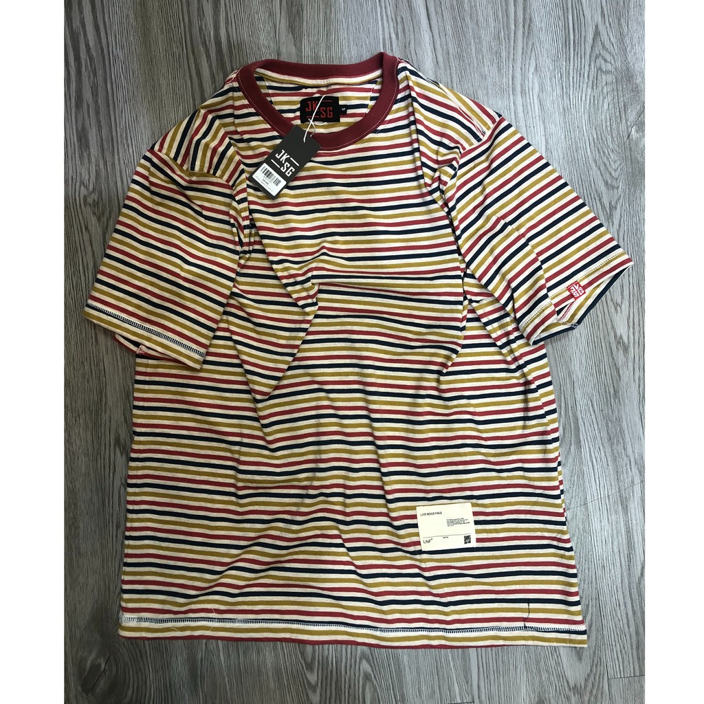 Áo Thun Cotton Cao Cấp Ngắn Tay Unisex, Chất Đẹp Co Giãn Tốt, Thoáng Mát, Sọc Kẻ Ngang Cá Tính Thời Trang