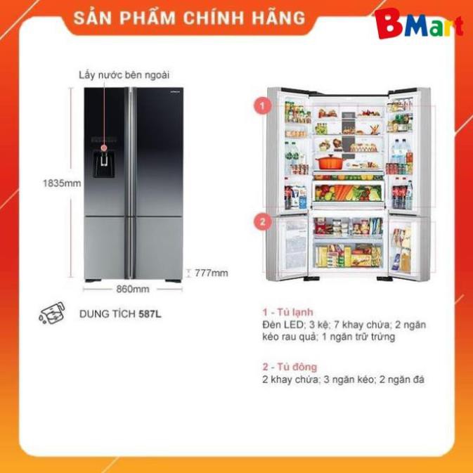 [ VẬN CHUYỂN MIỄN PHÍ KHU VỰC HÀ NỘI ] Tủ lạnh Hitachi Inverter 587 lít R-WB730PGV6X(XGR) - [ Bmart247 ]  - BM