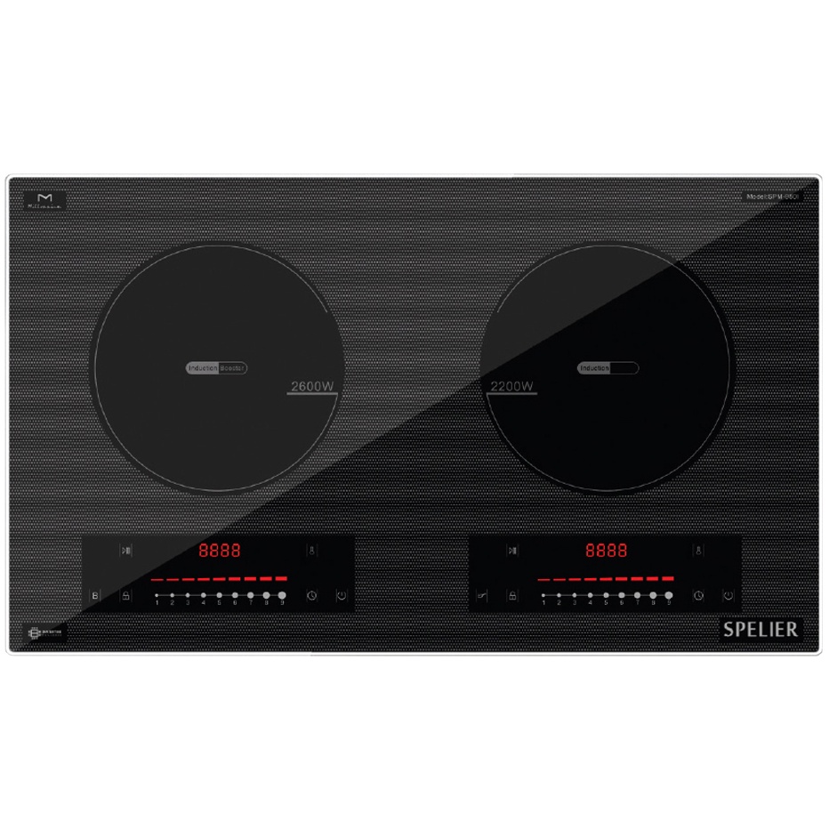 Bếp từ đôi Spelier SPM-980I PLUS - Bếp từ âm đôi 730x430mm màu đen