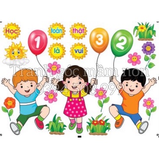 góc học toán- tranh decal mầm non