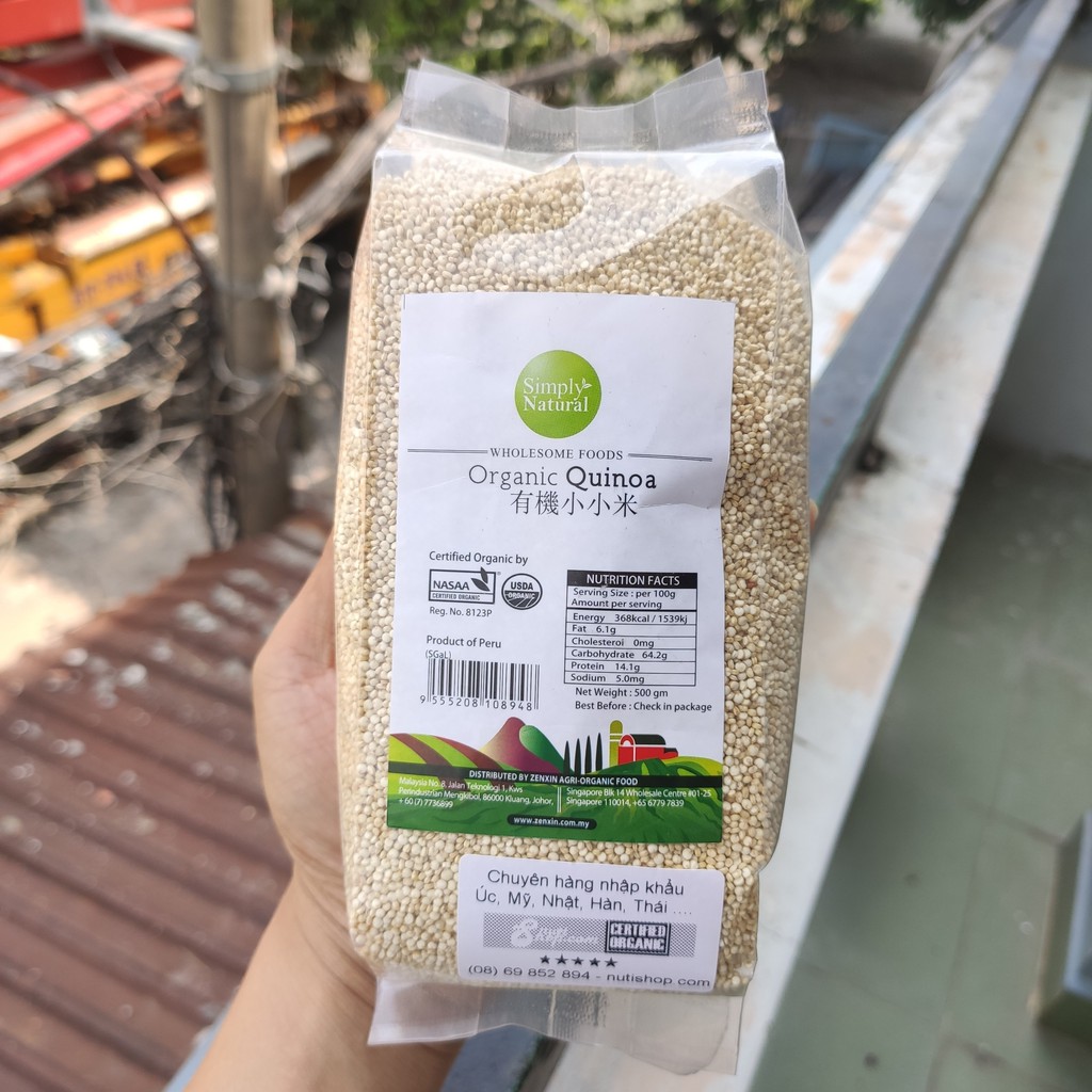 Hạt diêm mạch quinoa trắng Simply Natural 500gr