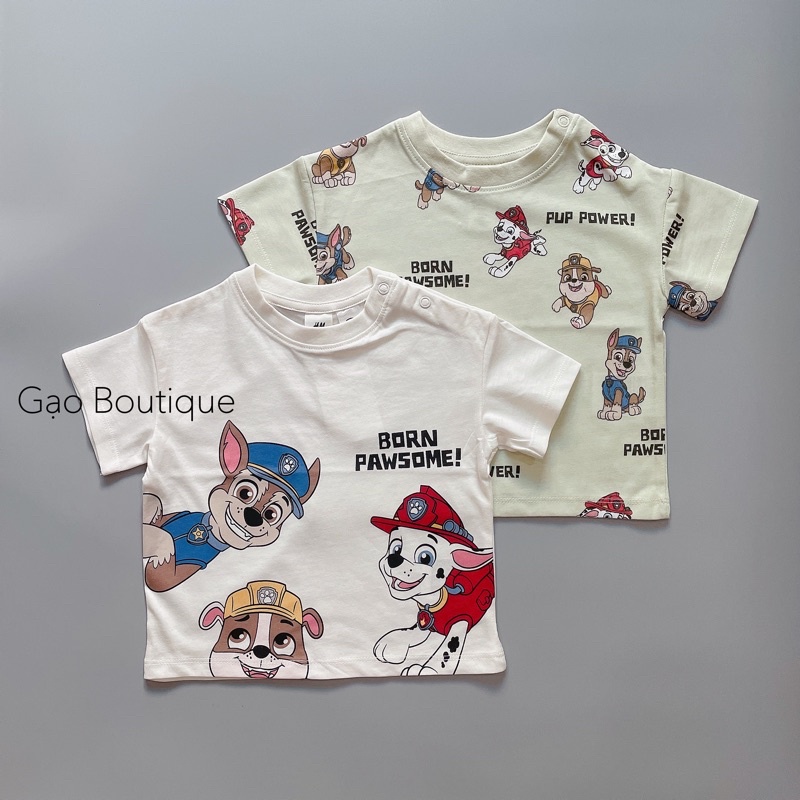 Set 2 áo phông HM chó cứu hộ săn sale cho bé trai 9-18kg