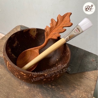 combo 3 món: gáo dừa size đại + muỗng chiếc lá+ cọ cán gỗ