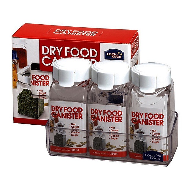 Combo 3 Hộp Đựng Gia Vị (380ml) HTE500S3W - Nắp trắng