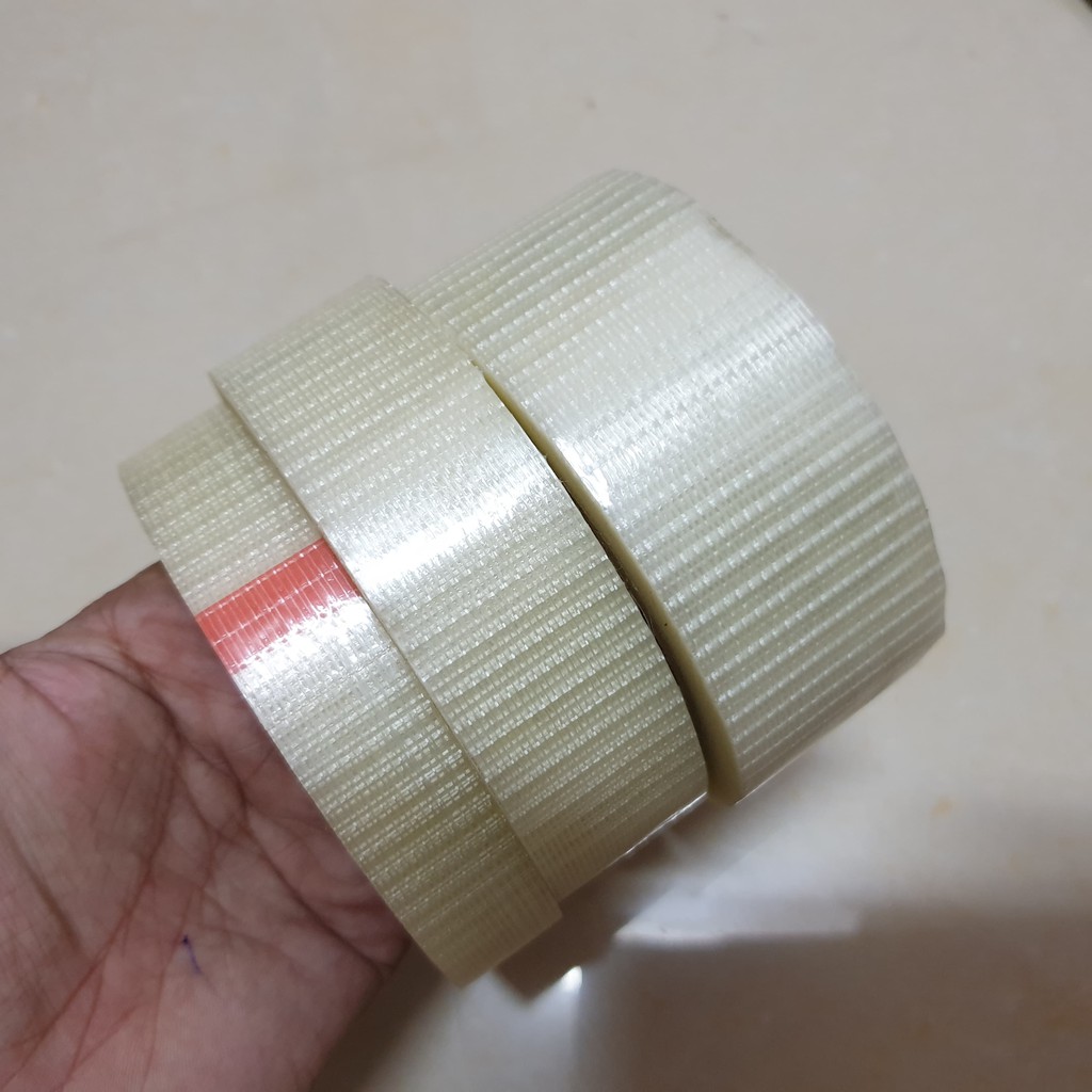 Băng keo sợi thủy tinh caro bề rộng 2.5/3/4cm dài 20m