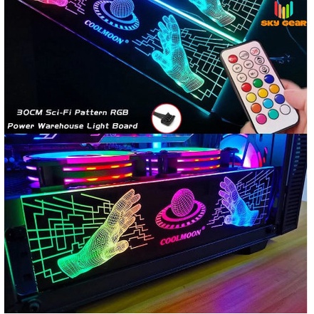 Tấm che nguồn, Cover Che Nguồn Máy Tính Coolmoon Led RGB - Đồng Bộ Hub Điều Khiển