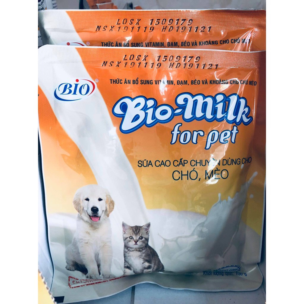 Sữa Cao Cấp Chuyên Dùng Cho Chó Mèo Con Bio Milk Gói 100G - Bobo Pet Shop Hà Nội