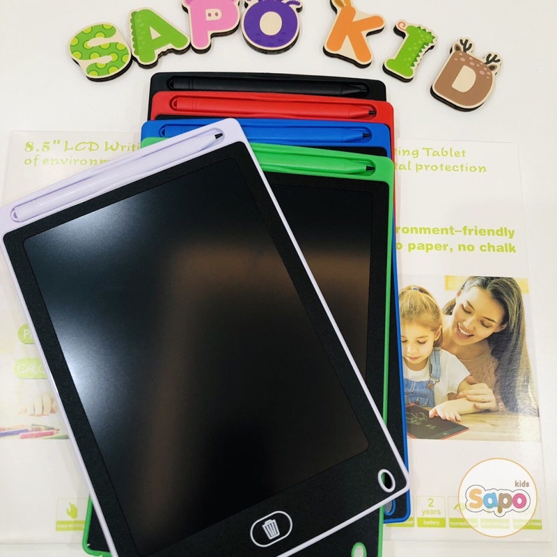 Bảng viết,bảng vẽ điện tử LCD 8.5 inch thông minh tự xoá,đồ chơi giáo dục giúp bé phát triển trí tuệ SAPO KIDS