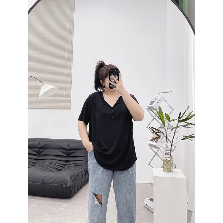 [Bigsize] Áo thun tăm lạnh khuy cổ đủ size 60 đến 100kg kèm ảnh thật