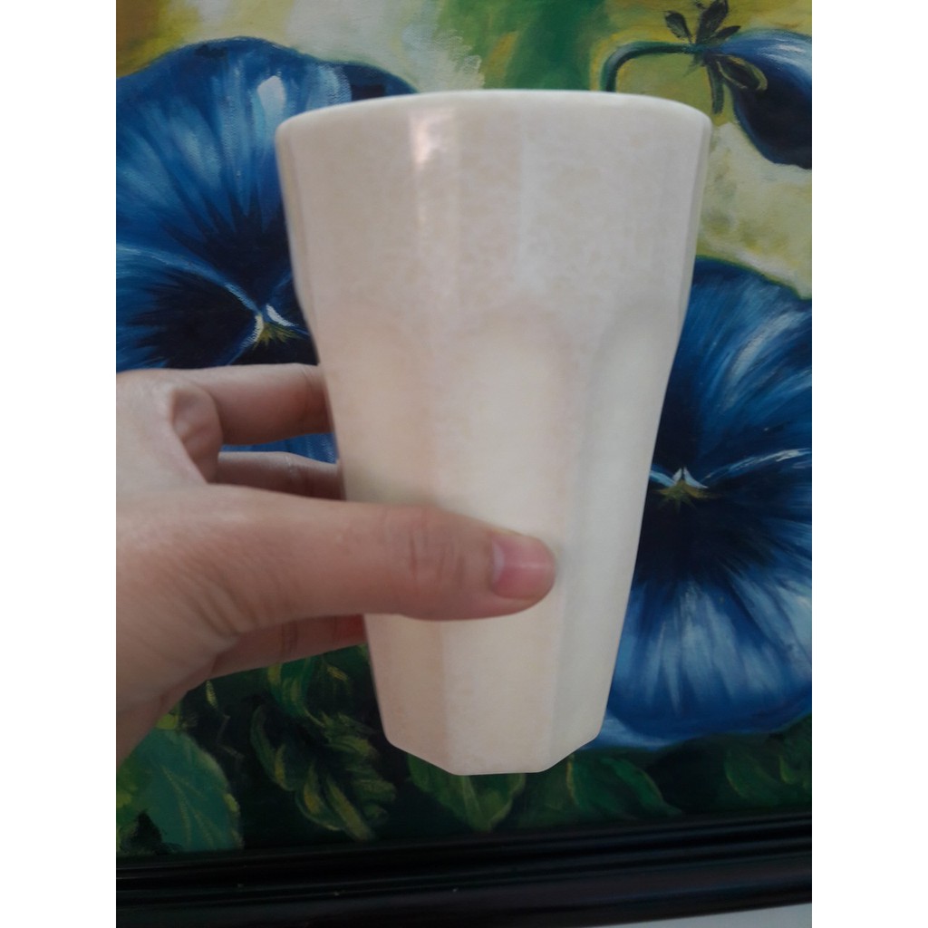 Ly nhựa Melamine vân đá kiểu sọc cao 13.3cm MS27