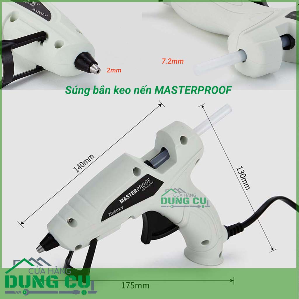 Súng bắn keo nến CAO CẤP đầu 2mm dùng kéo nến 7.2mm
