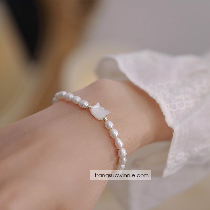 Lắc tay ngọctrai mèo trắng