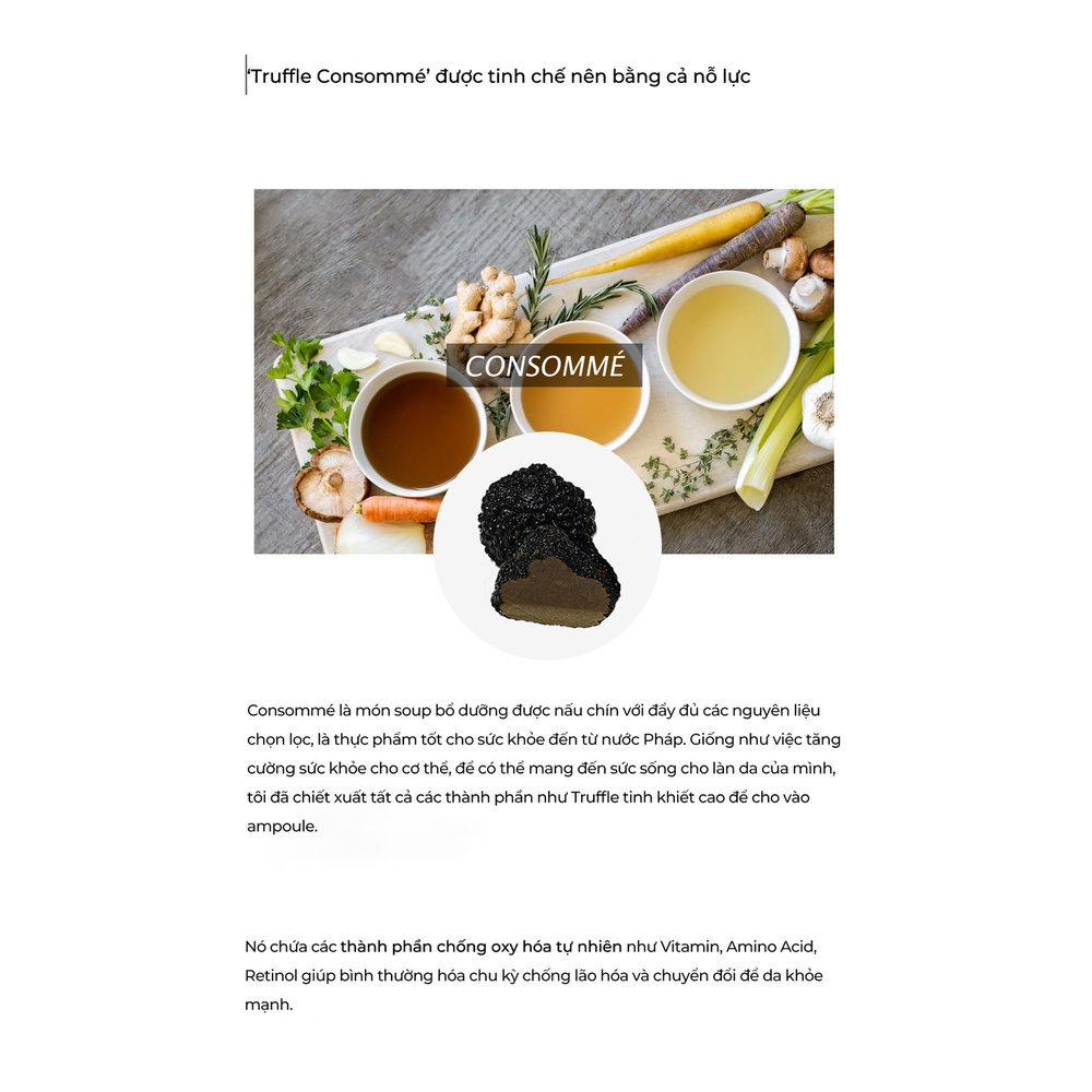 Tinh chất dưỡng ẩm và ngăn ngừa lão hóa giúp da căng bóng Beaurunch Truffle Consommé Ampoule