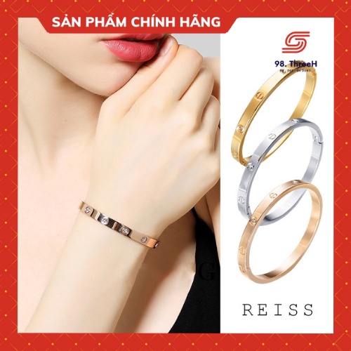 Vòng đeo tay bằng thép titan 18K đính kim cương phong cách thanh lịch dành cho nữ - Phụ kiện 98.ThreeH