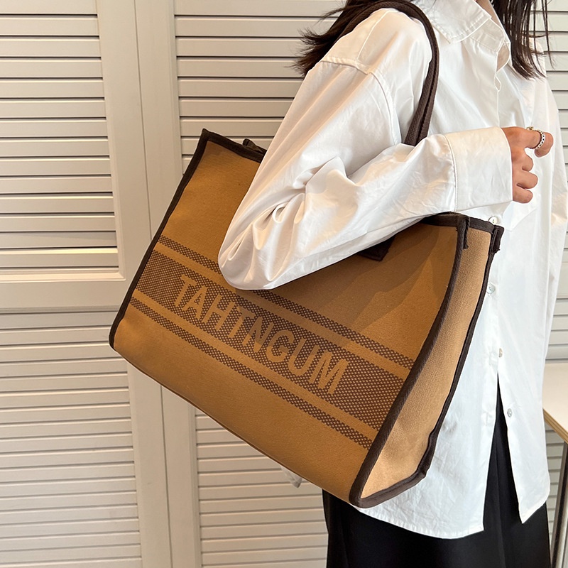 Túi tote Đeo Vai Vải canvas Thiết Kế Cỡ Lớn Thời Trang Xinh Xắn Cho Nữ