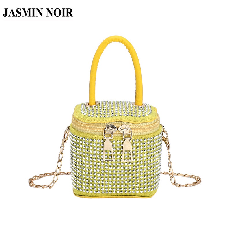 Túi Xách JASMIN NOIR Hộp Vuông Dây Đeo Xích Thời Trang Cho Nữ