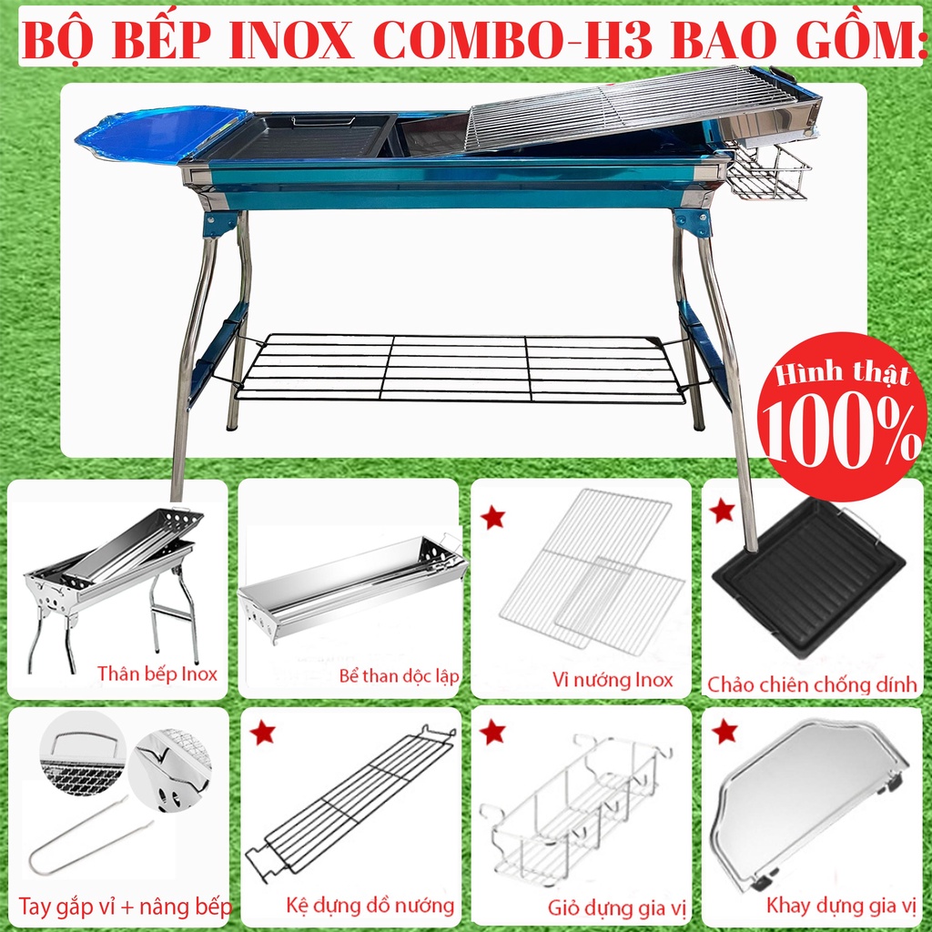 Bếp Nướng Than INOX 2 LỚP, Bếp Nướng Inox Ngoài Trời CH3 - [𝐇𝐚̀𝐧𝐠 𝐂𝐨̂𝐧𝐠 𝐭𝐲 𝐜𝐚𝐨 𝐜𝐚̂́𝐩 - 𝐂𝐡𝐚̂́𝐭 𝐥𝐮̛𝐨̛̣𝐧𝐠 𝐭𝐨̂́𝐭 𝐥𝐨𝐚̣𝐢 𝟏]