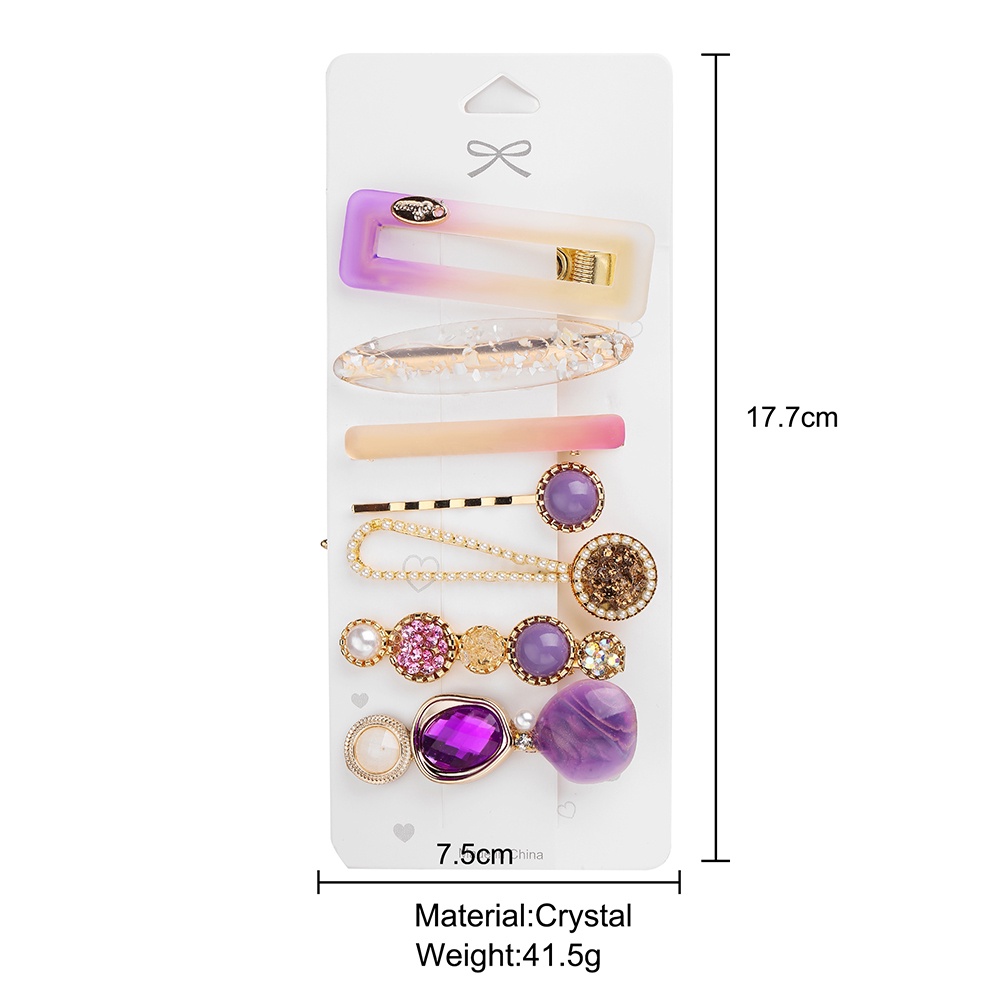 1 Set  Conjunto De Grampo De Cabelo Elegante Com Pérolas De Cristal / Acessórios De Bijuteria Feminina YR