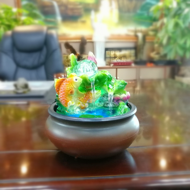 Thác nước phong thủy miniSALE SỐCTiểu cảnh non bộ để bàn Cá chép vượt vũ môn 13001