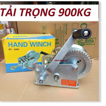Tời quay tay 2000lbs tải trọng 1000kg